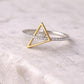 Sterling Silver Triangle Ring – CZ Pavé Geometric Stacking Ring