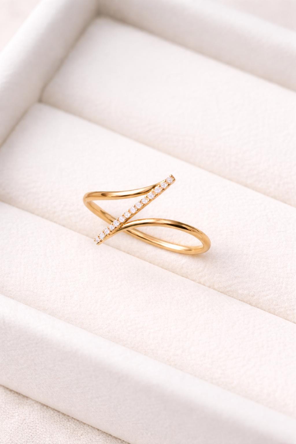 925 Sterling Silver X Cross CZ Ring, Minimalist Pave Band, Modern Everyday Jewelry