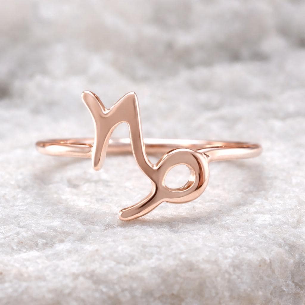 925 Sterling Silver Capricorn Ring – Minimalist Zodiac Jewelry