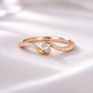 925 Sterling Silver Wave CZ Ring, Minimalist Pave Band, Promise Engagement Ring