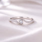 925 Sterling Silver Wave CZ Ring, Minimalist Pave Band, Promise Engagement Ring