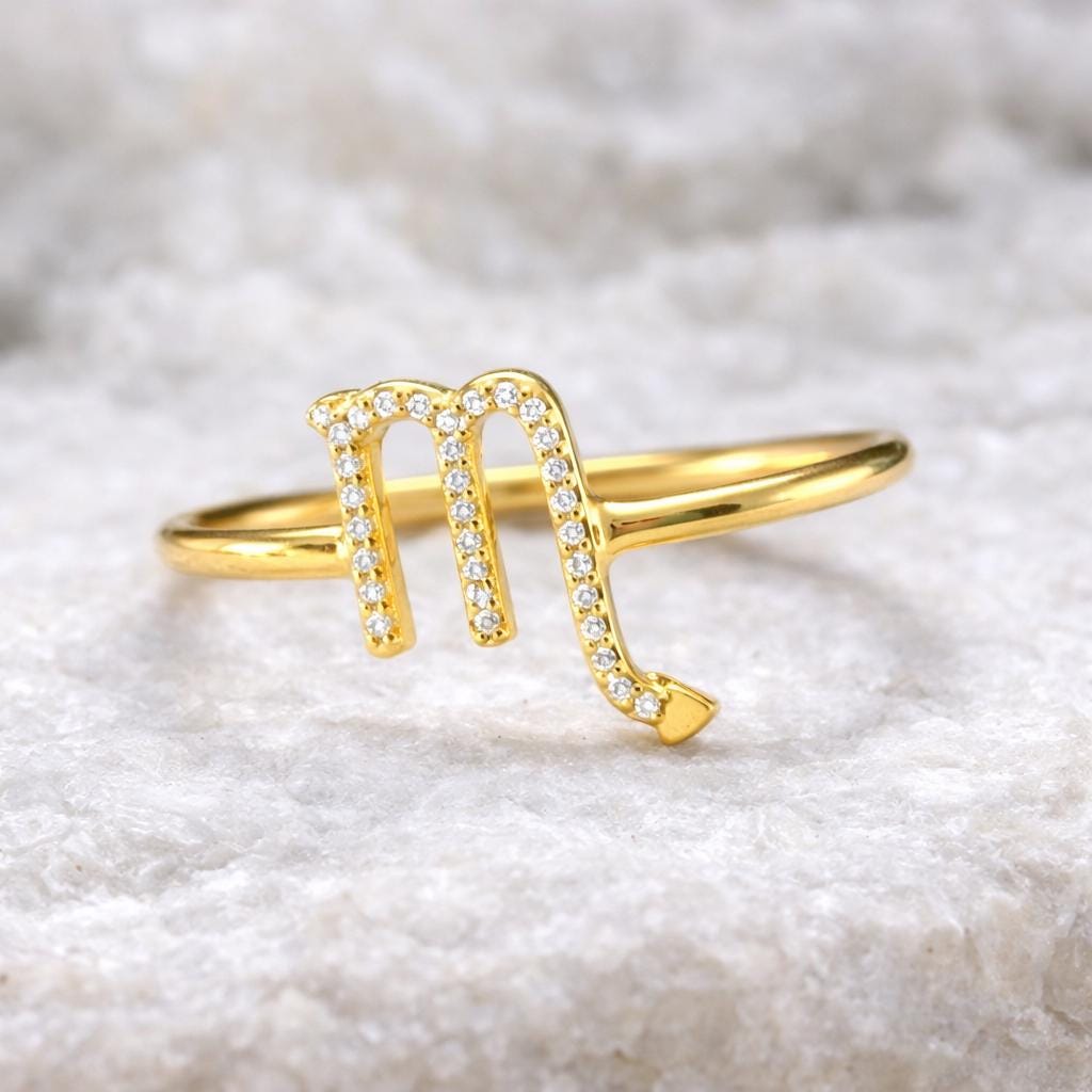 CZ Scorpio Zodiac Ring – 925 Sterling Silver Horoscope Jewelry