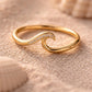 Sterling Silver Wave CZ Ring, Minimalist Beach Band, Ocean Inspired Jewelry