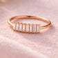 925 Sterling Silver Baguette CZ Bar Ring, Minimalist Stacking Band, Elegant Modern Jewelry