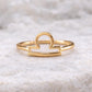 Sterling Silver Libra Zodiac Ring, Minimalist Astrology Band, September October Jewelry