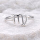 Sterling Silver Virgo Zodiac Ring – Minimal Astrology Band for August/September Birthdays