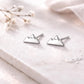 Sterling Silver Mountain Stud Earrings: Minimalist Geometric Nature Jewelry