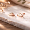 Sterling Silver Mountain Stud Earrings: Minimalist Geometric Nature Jewelry