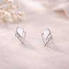 Sterling Silver Double Triangle Geometric Stud Earrings – Modern Minimalist Jewelry