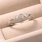 Sterling Silver Moon CZ Ring, Celestial Minimalist Stacking Band