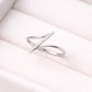 925 Sterling Silver X Cross CZ Ring, Minimalist Pave Band, Modern Everyday Jewelry