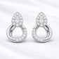 925 Sterling Silver Teardrop CZ Drop Earrings, Pave Bridal Wedding Jewelry