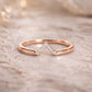 925 Sterling Silver Chevron CZ Ring, Minimalist V Shape Stacking Band