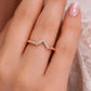 925 Sterling Silver Chevron CZ Ring, Minimalist V Shape Stacking Band