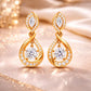 Sterling Silver CZ Teardrop Dangle Earrings, Bridal Twist Drop Bridal Jewelry