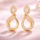 Sterling Silver Infinity CZ Teardrop Dangle Earrings, Elegant Pave Bridal Wedding Jewelry