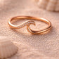 Sterling Silver Wave CZ Ring, Minimalist Beach Band, Ocean Inspired Jewelry