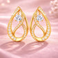 925 Sterling Silver CZ Teardrop Dangle Earrings, Twisted Bridal Wedding Jewelry