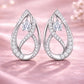 925 Sterling Silver CZ Teardrop Dangle Earrings, Twisted Bridal Wedding Jewelry