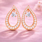 925 Sterling Silver CZ Teardrop Dangle Earrings, Minimal Bridal Wedding Jewelry