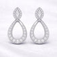 925 Sterling Silver Marquise CZ Drop Earrings, Teardrop Halo Bridal Wedding Jewelry