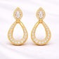 925 Sterling Silver Marquise CZ Drop Earrings, Teardrop Halo Bridal Wedding Jewelry