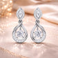 Sterling Silver CZ Teardrop Dangle Earrings, Bridal Twist Drop Bridal Jewelry