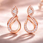 Sterling Silver Infinity CZ Teardrop Dangle Earrings, Elegant Pave Bridal Wedding Jewelry