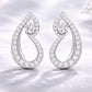 Sterling Silver Teardrop CZ Flame Earrings, Elegant Bridal Drop Jewelry