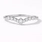 925 Sterling Silver Chevron CZ Ring, Minimal Stacking Wedding Band