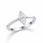 925 Sterling Silver Marquise Cut CZ Ring, Minimal Solitaire Engagement Promise Ring