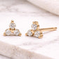 925 Sterling Silver CZ Trio Stud Earrings, Minimal Cluster Diamond Look, Everyday Elegance