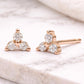 925 Sterling Silver CZ Trio Stud Earrings, Minimal Cluster Diamond Look, Everyday Elegance