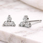 925 Sterling Silver CZ Trio Stud Earrings, Minimal Cluster Diamond Look, Everyday Elegance
