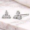 925 Sterling Silver CZ Trio Stud Earrings, Minimal Cluster Diamond Look, Everyday Elegance