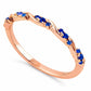 925 Sterling Silver Blue CZ Chevron Ring, Minimal Wedding Stack Band