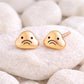 Sad Face Stud 925 Silver | Blob Emoji Jewelry | Minimalist Kawaii Studs |