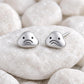 Sad Face Stud 925 Silver | Blob Emoji Jewelry | Minimalist Kawaii Studs |