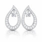 925 Sterling Silver CZ Teardrop Dangle Earrings, Minimal Bridal Wedding Jewelry