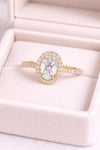 Sterling Silver Oval CZ Halo Engagement Ring, Pave Band Bridal Promise Jewelry