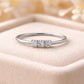 925 Sterling Silver 3 Stone CZ Ring, Minimal Stacking Promise Ring