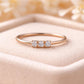 925 Sterling Silver 3 Stone CZ Ring, Minimal Stacking Promise Ring