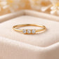 925 Sterling Silver 3 Stone CZ Ring, Minimal Stacking Promise Ring