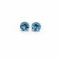 Swiss Blue Topaz Sterling Silver Stud Earrings: December Birthstone, 6MM