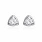 925 Sterling Silver Triangle CZ Stud Earrings, Trillion Cut Bezel, Minimal Geometric Jewelry