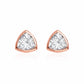925 Sterling Silver Triangle CZ Stud Earrings, Trillion Cut Bezel, Minimal Geometric Jewelry