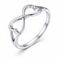 925 Sterling Silver Infinity Heart Ring, Minimalist Band, Romantic Promise Gift