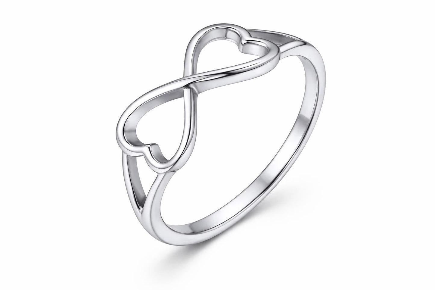 925 Sterling Silver Infinity Heart Ring, Minimalist Band, Romantic Promise Gift