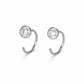 925 Sterling Silver CZ Open Hoop Earrings, Minimalist Dainty Ear Huggers