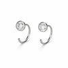 925 Sterling Silver CZ Open Hoop Earrings, Minimalist Dainty Ear Huggers